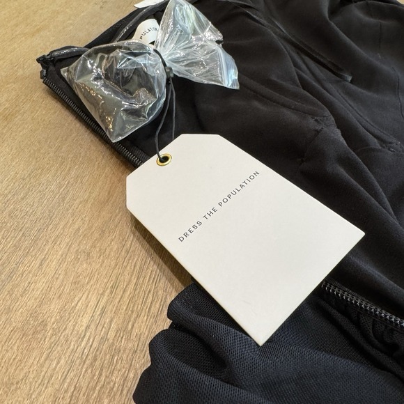 Dress The Population Ruched Strapless Midi Dress Medium Bodycon Black - Picture 12 of 16